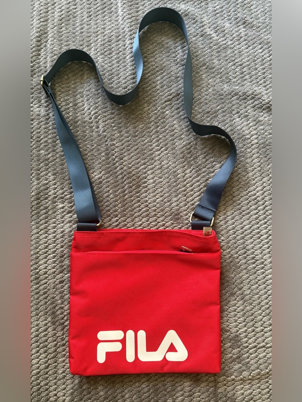 Fila Red Crossbody Bag with Dark Blue Strap